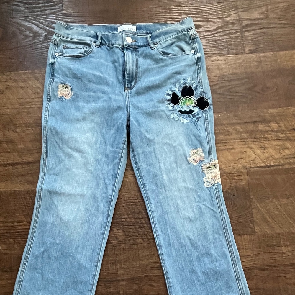 Loft embroidered Jeans Size 10